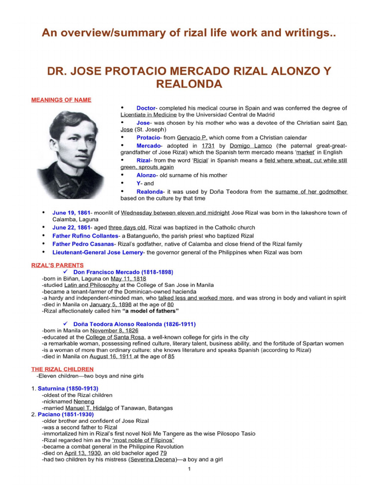 Life and Works of Rizal | PDF
