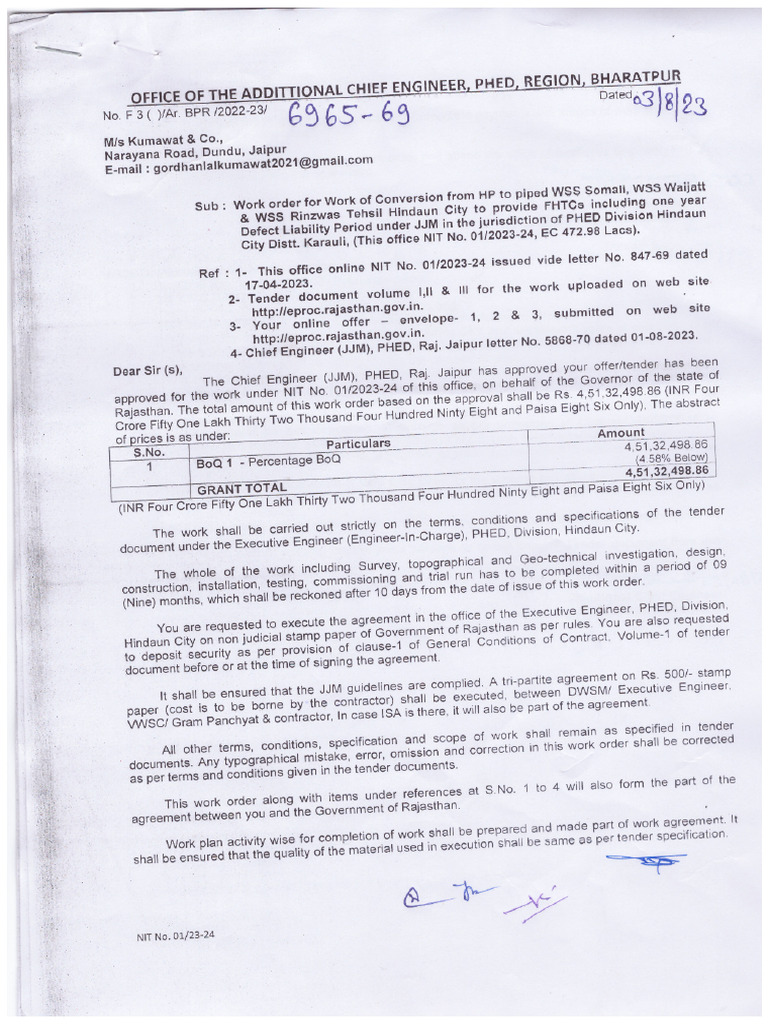 Work order 01 karauli pdf