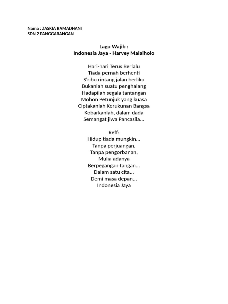 Lirik lagu indonesia jaya pdf