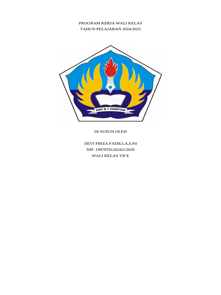 Program Kerja Wali Kelas Vii B | PDF