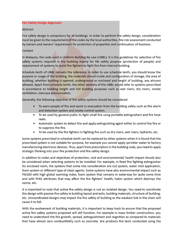 Fire Safety Design in Malaysia | PDF | Fire Sprinkler System | Duct (Flow)
