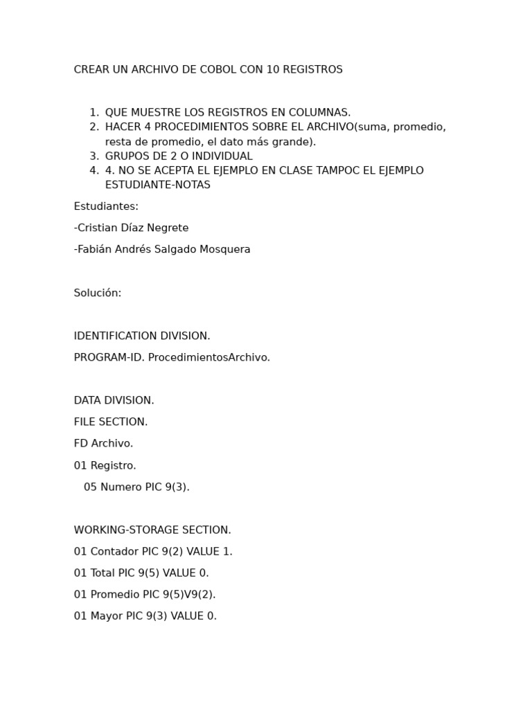 Taller 2 cobol pdf