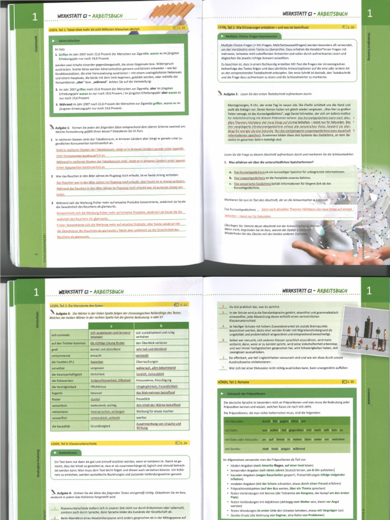 C1 Werkstatt Test 1 AB Lösungen | PDF