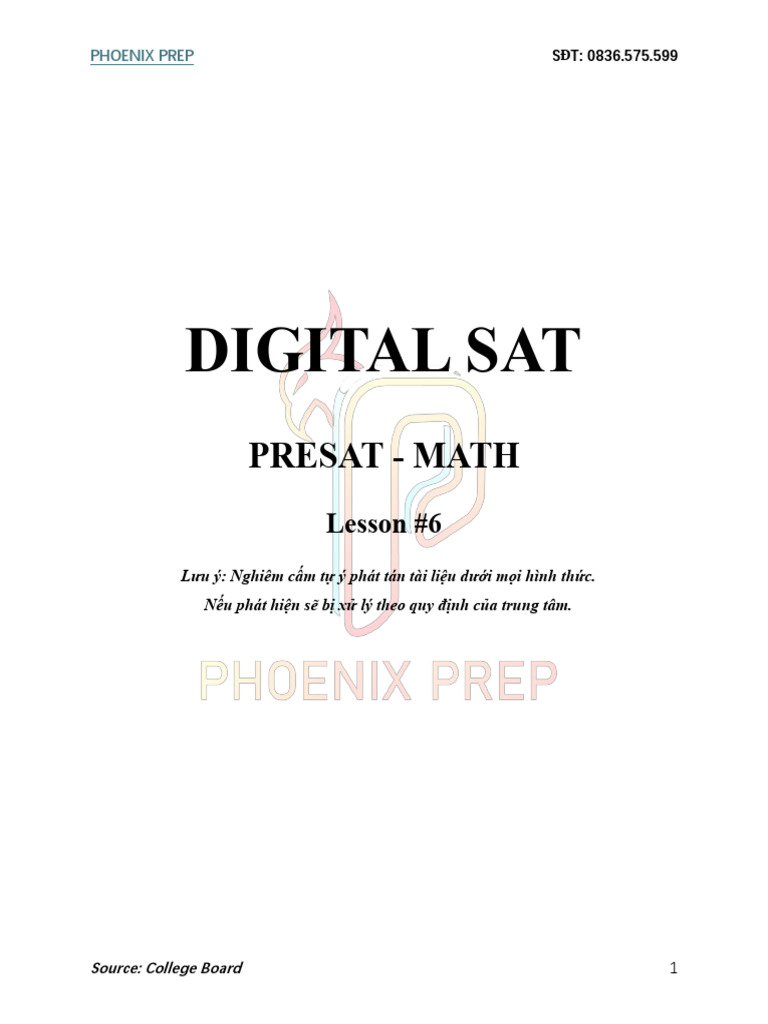 PRESAT Math Lesson 6 | PDF