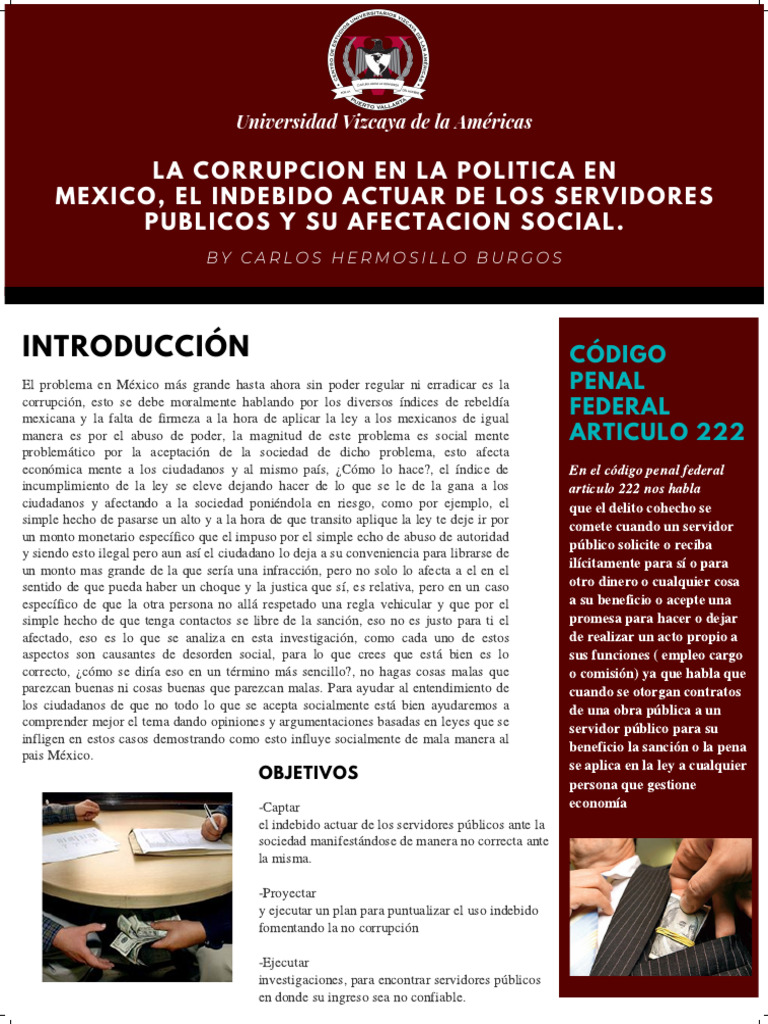 La Corrupcion en La Politica en Mexico, El Indebido Actuar de Los ...