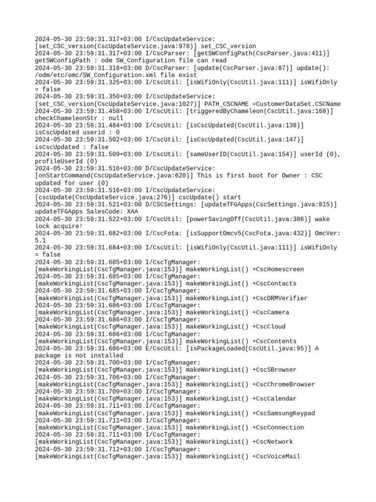 CSC Update Log | PDF