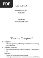 Programming in C Fall 2011