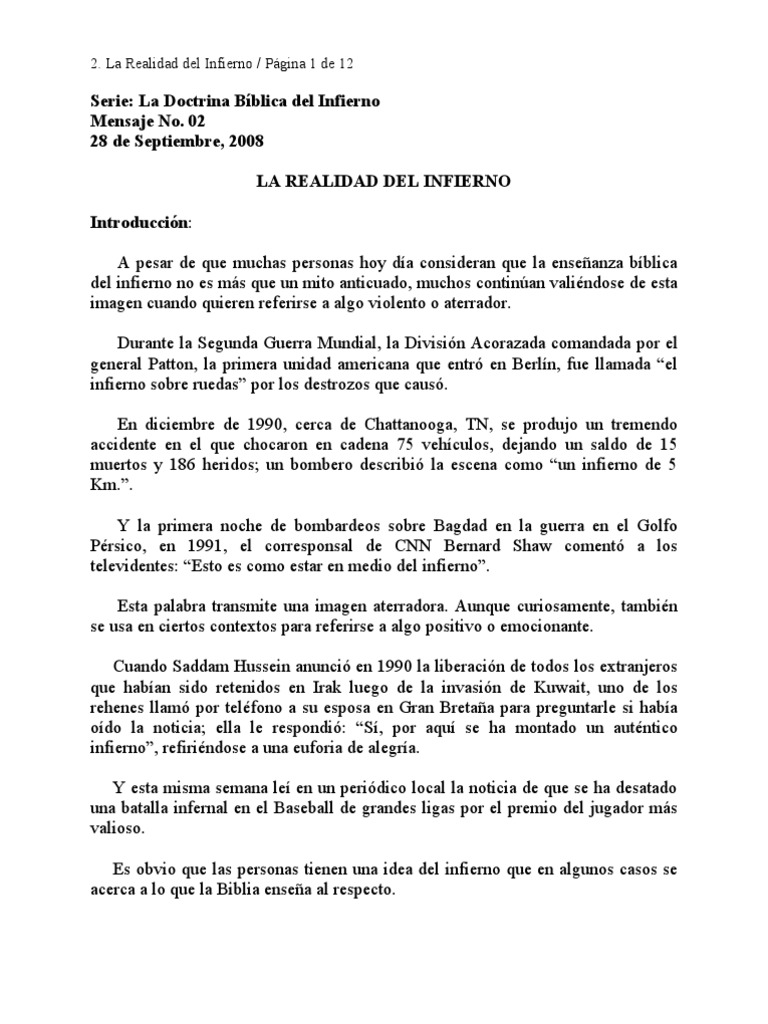 La Verdad Bíblica sobre el Infierno | PDF | Infierno | Moralidad
