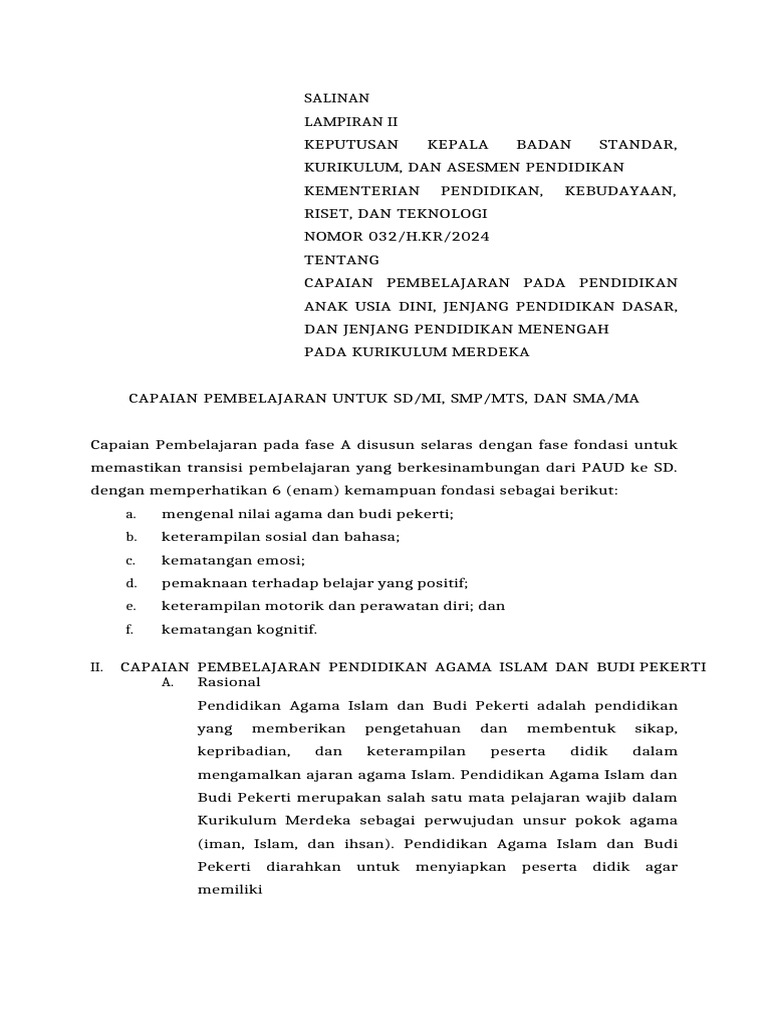 Cp Terbaru 2024 Sd Fase A Pdf