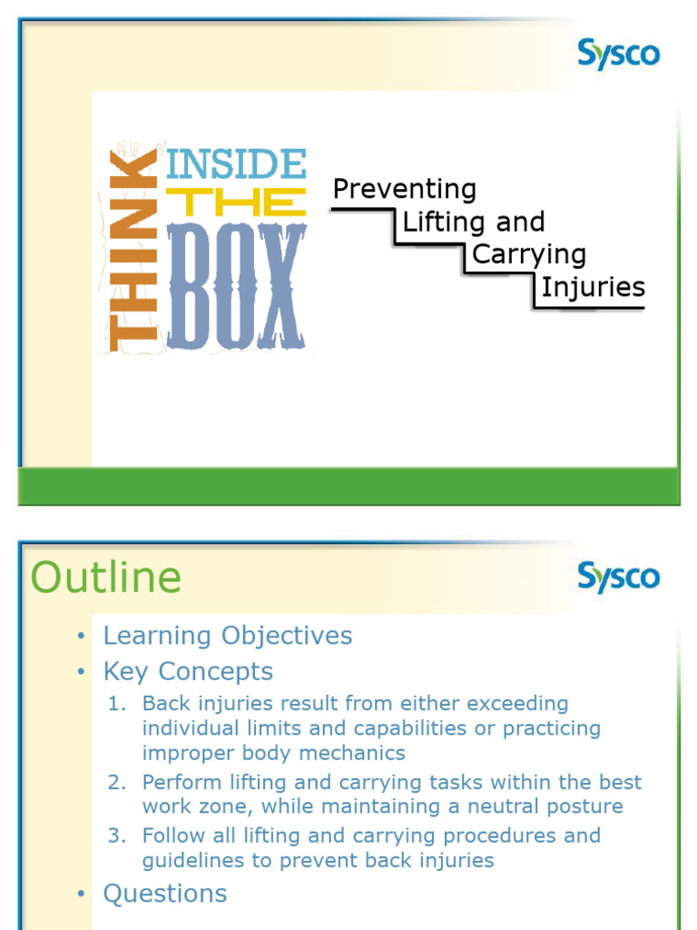 Powerpoint Preventing Lifting And Carrying Injuries Pdf