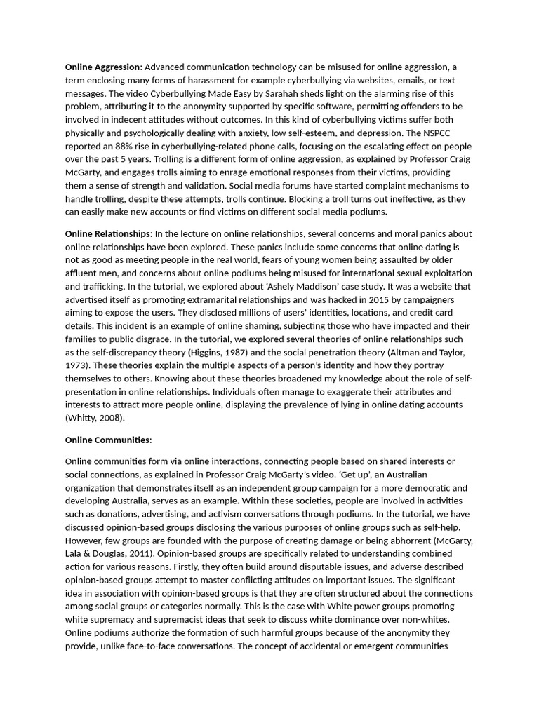 Psychology Reflective Logs Upload | PDF | Cyberbullying | Psychology