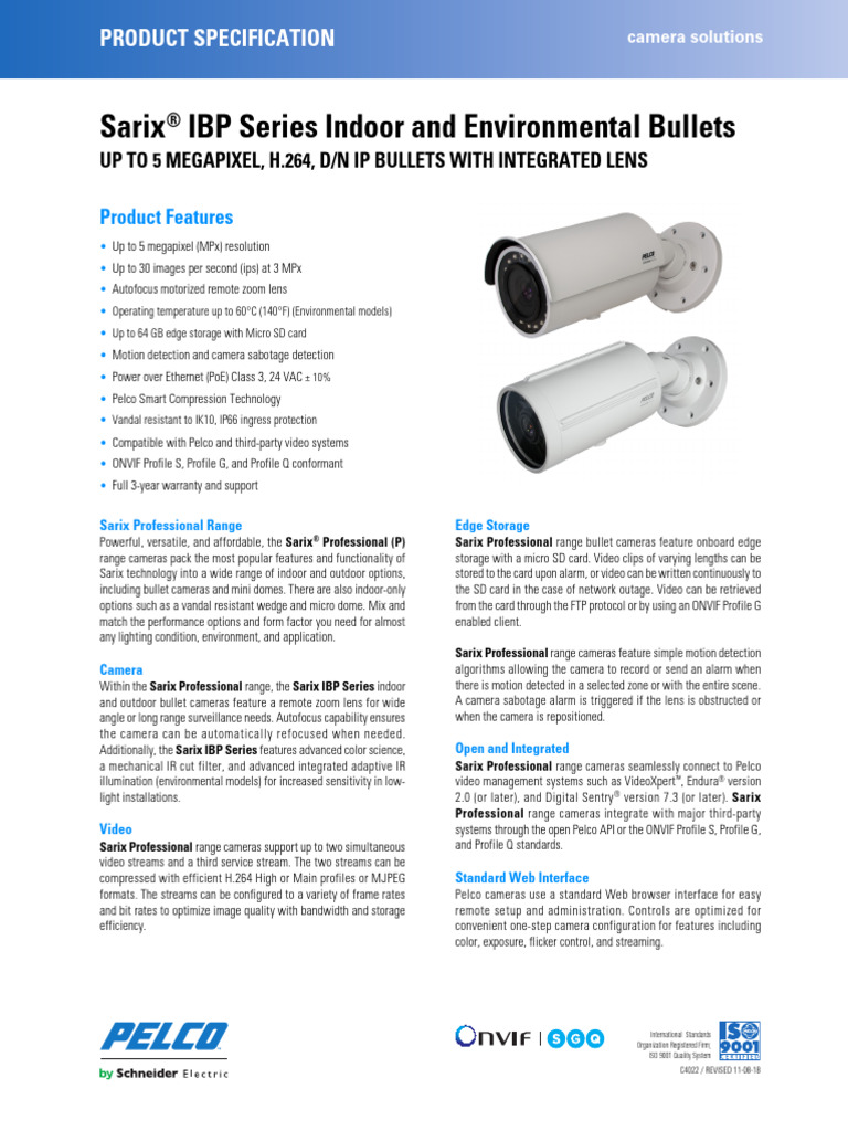 Pelco IBP121 1R Datasheet A1 | PDF