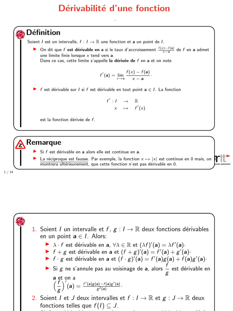 Derivabilite | PDF