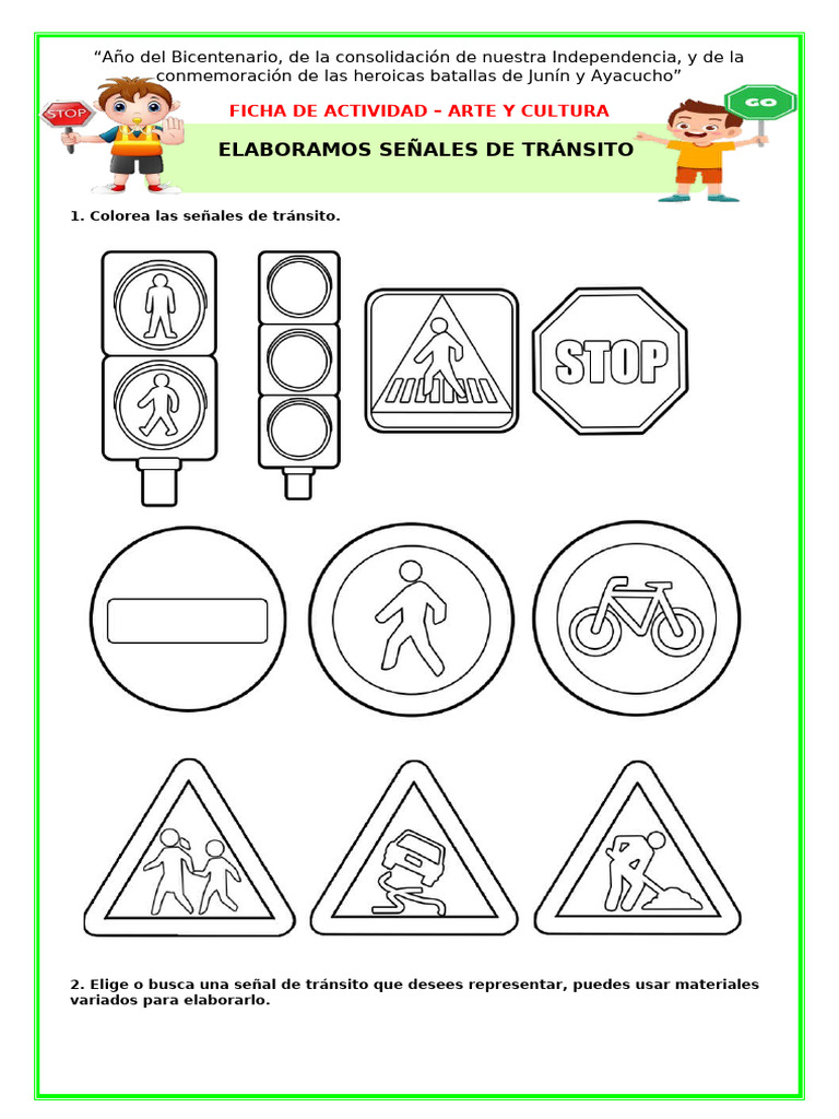 Actividades de Señales de Tránsito para Niños | PDF