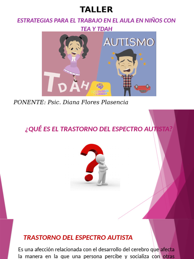 Estrategias para El Trabajo en El Aula en Niños Con Tea y Tdah | PDF
