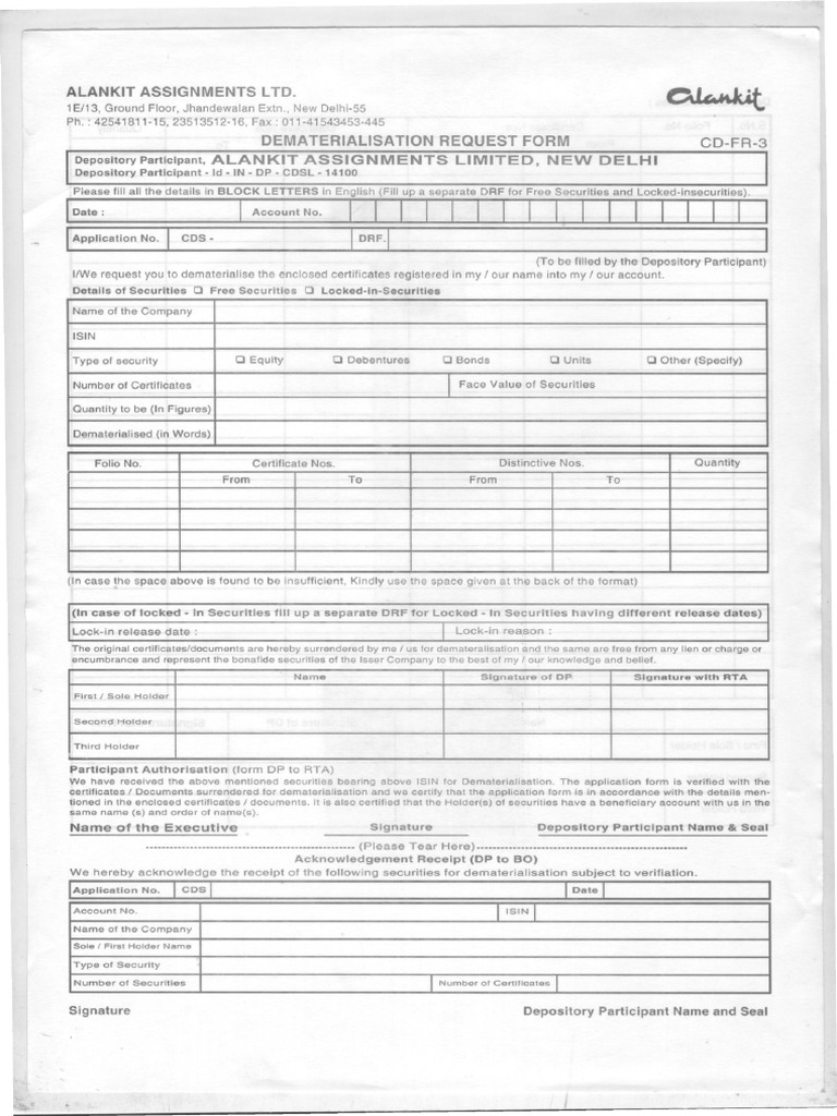 CDSL DRF | PDF