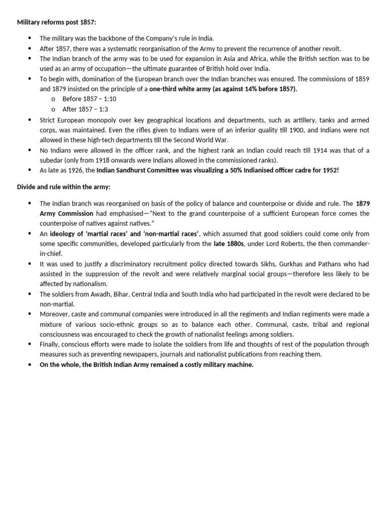 Divide and Rule in Indian Army Reforms | PDF | British Raj | Military