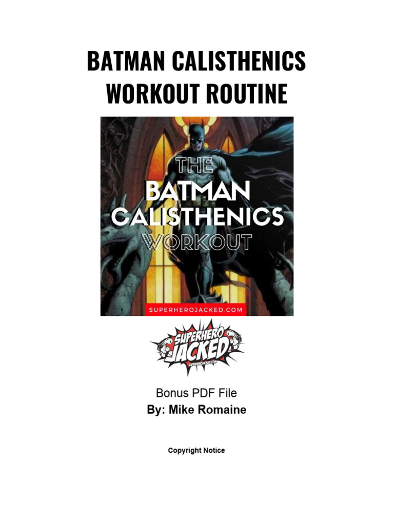 Batman Calisthenics Workout Routine | PDF | Strength Training ...