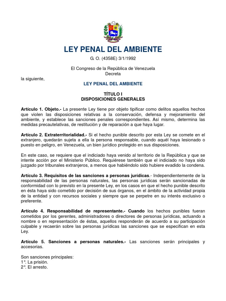 Ley Penal Del Ambiente | PDF