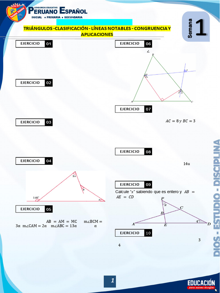 Geometria 3 Semana 01 Circulo Triangulos Pdf