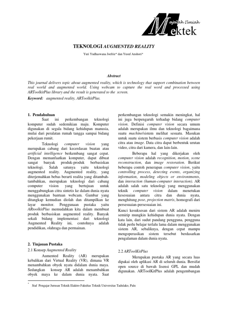 Teknologi Augmented Reality Pdf