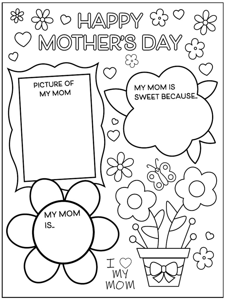 Mothers Day 2024 Coloring Page | PDF