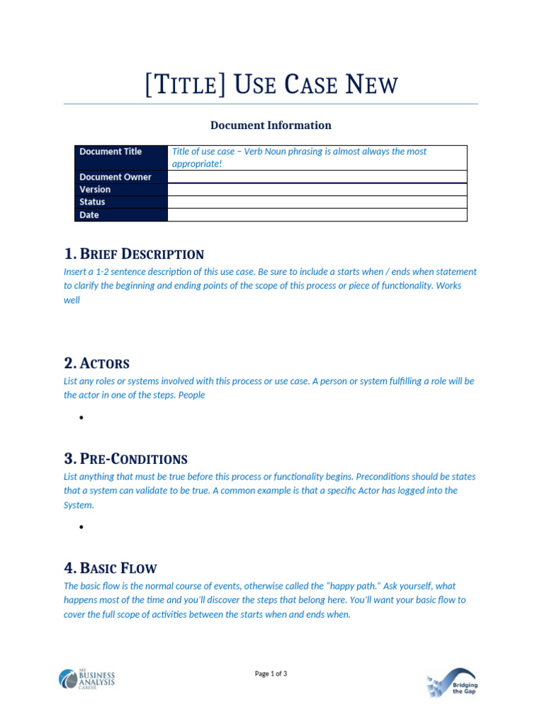 Use Case Template | PDF