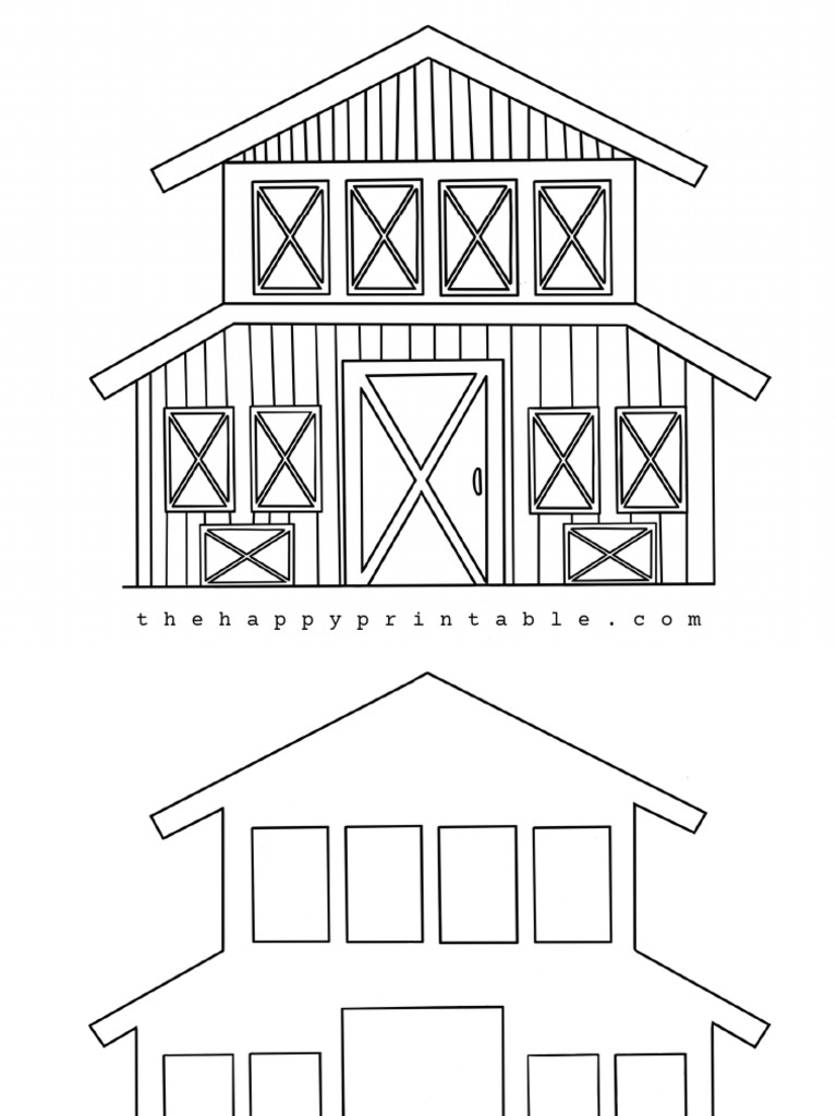barn coloring page | PDF