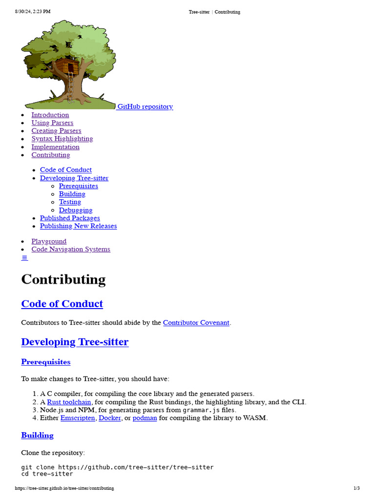 Tree Sitter Contributing | PDF