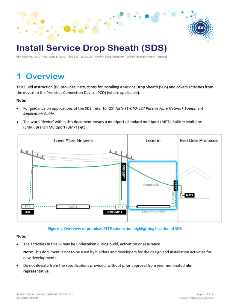 NBN Service Drop Sheath Installation Guide | PDF | Electrical Wiring ...