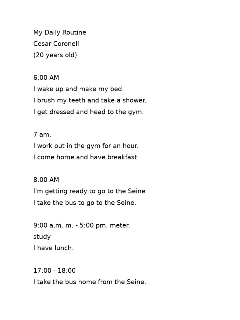 My Daily Routine | PDF