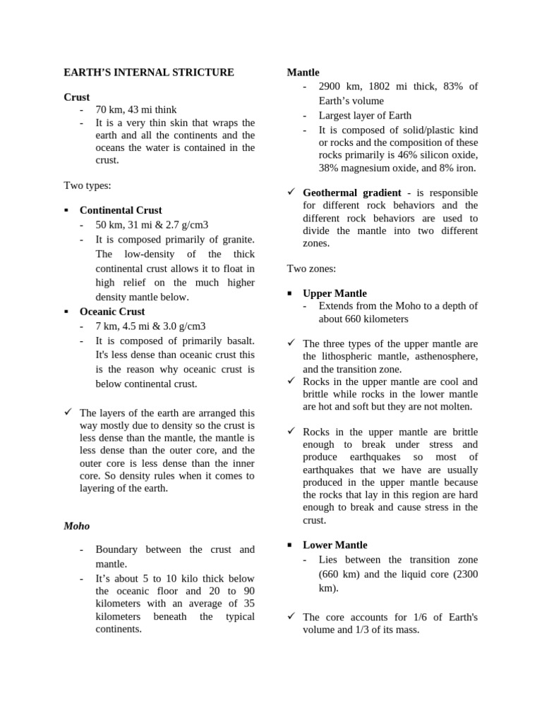 2nd Part Earth Science Lessons Summary | PDF