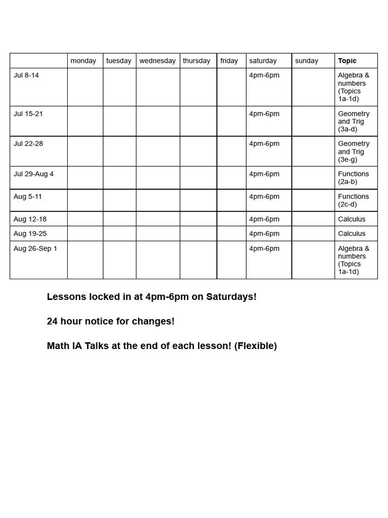 Math Summer 2024 | PDF