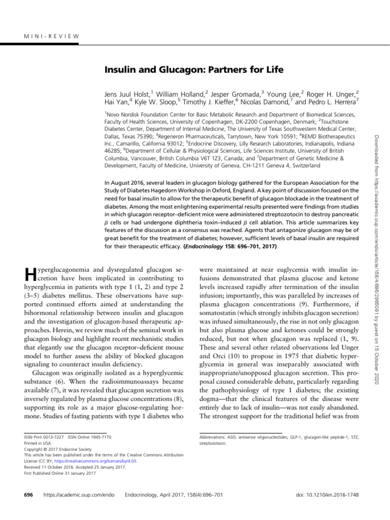 Insulin and Glucagon | PDF
