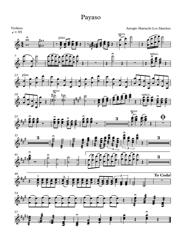 Payaso - Partitura Completa | PDF