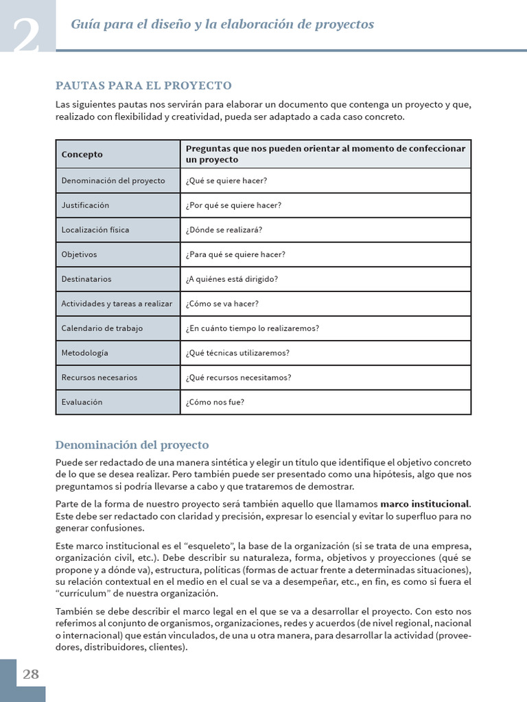 Unidad 2. Guía para El Diseño y Elaboración de Proyectos | PDF