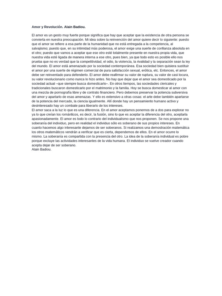 Amor y Revolución | PDF