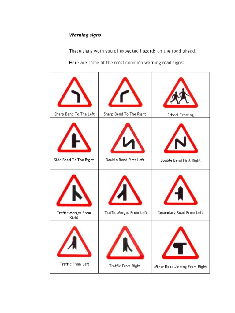 Road Signs | PDF | Traffic | Road