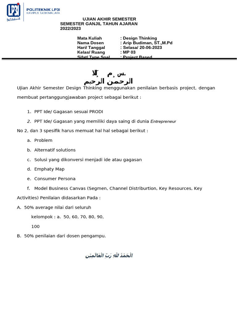 Soal Uas Design Thinking Mp 03 Pdf