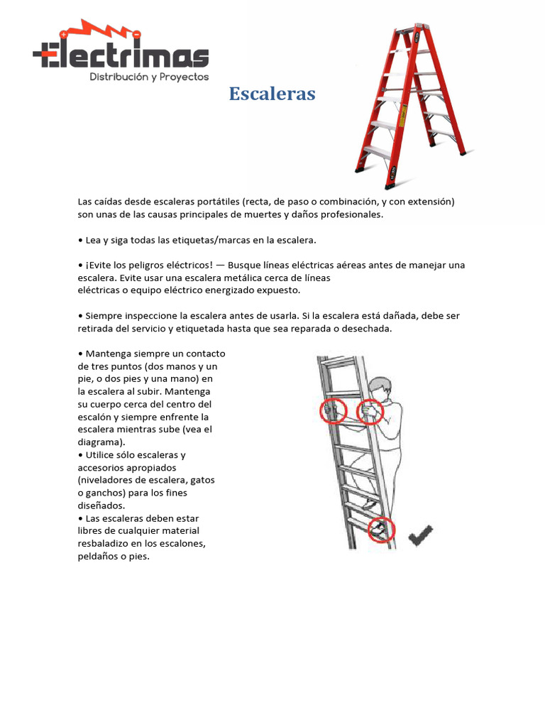 Seguridad en el Uso de Escaleras Portátiles | PDF | Escalera