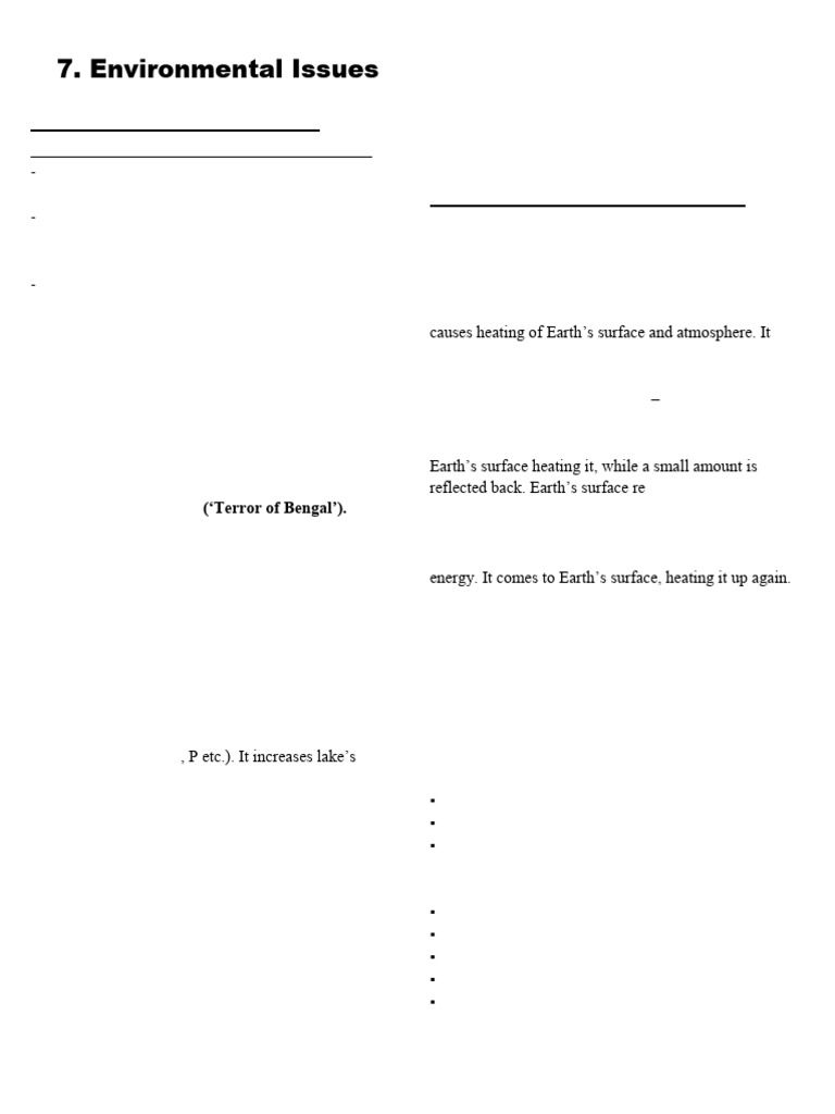 Environmental Issues and Solutions | PDF | Greenhouse Effect | Ozone ...