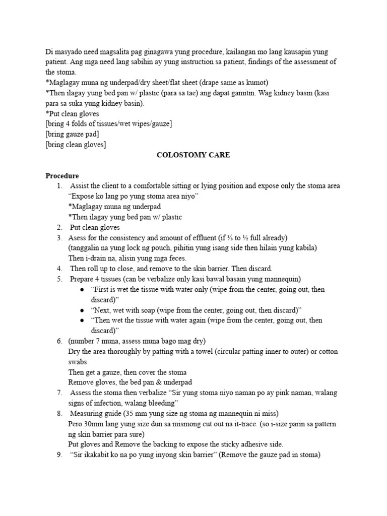 Colostomy NGT Insertion Feeding RETDEM | PDF