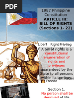 1987 Philippine Bill of Rights Overview | PDF