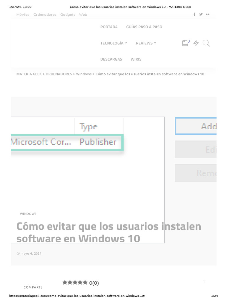 Cómo Evitar Que Los Usuarios Instalen Software en Windows 10 - MATERIA ...