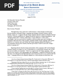 House Democrats Request Army Report On Arlington Incident Involving Trump Campaign Staff