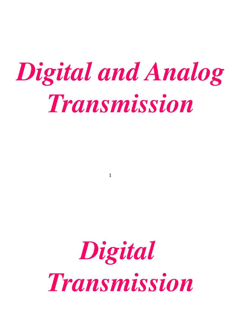 Digital and Analog Transmission | PDF