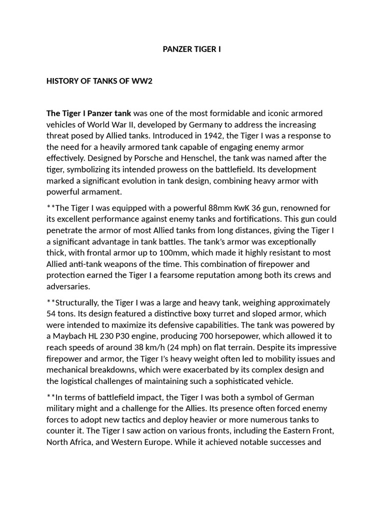 Panzer Tiger I | PDF
