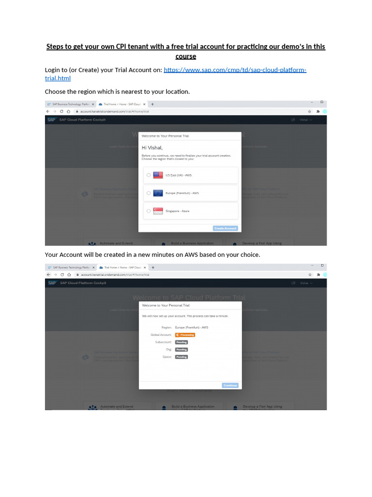 CPI Account Creation | PDF