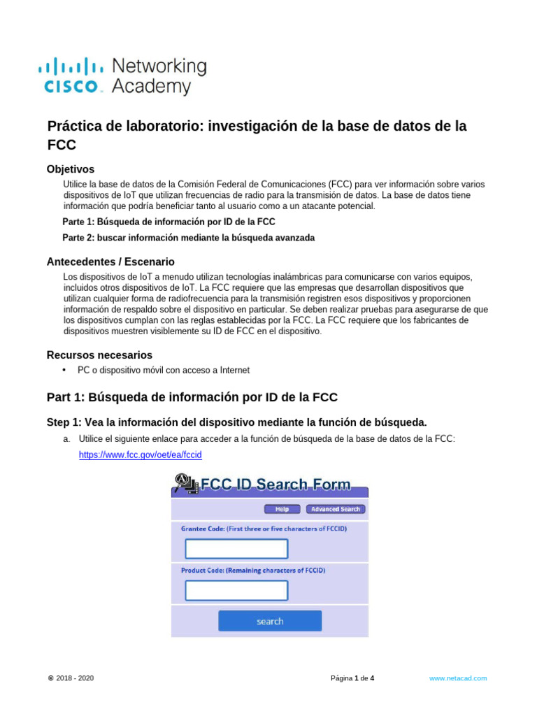 3.2.1.4 Lab - Investigate The FCC Database - En.es | PDF
