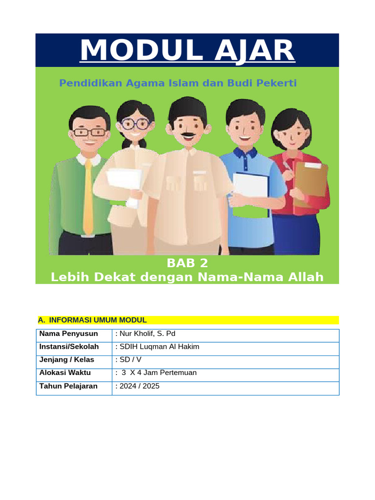 Modul Ajar PAI Kelas 5 - BAB 2 | PDF